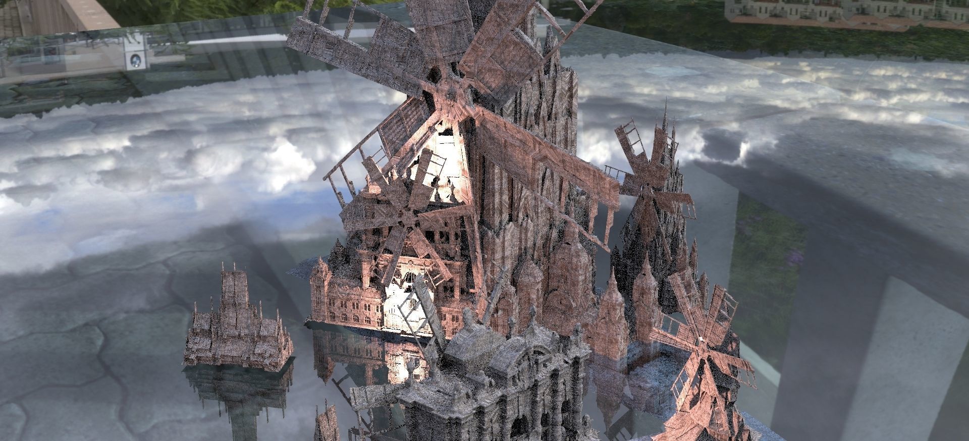 Haunted Windmill Town Collection Kit bash 3D 3D model_1