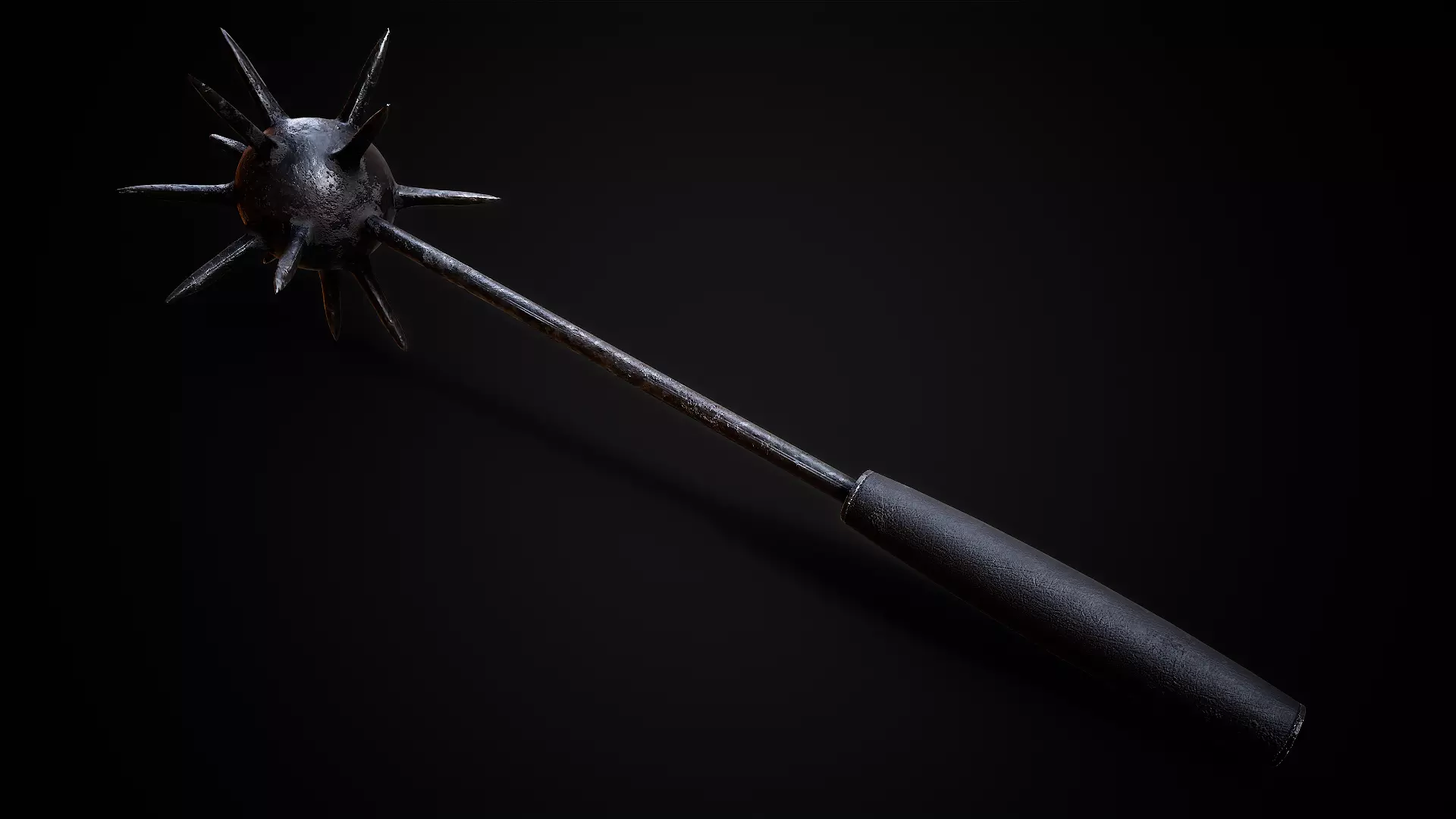Spiked Mace Low-poly 3D model_0