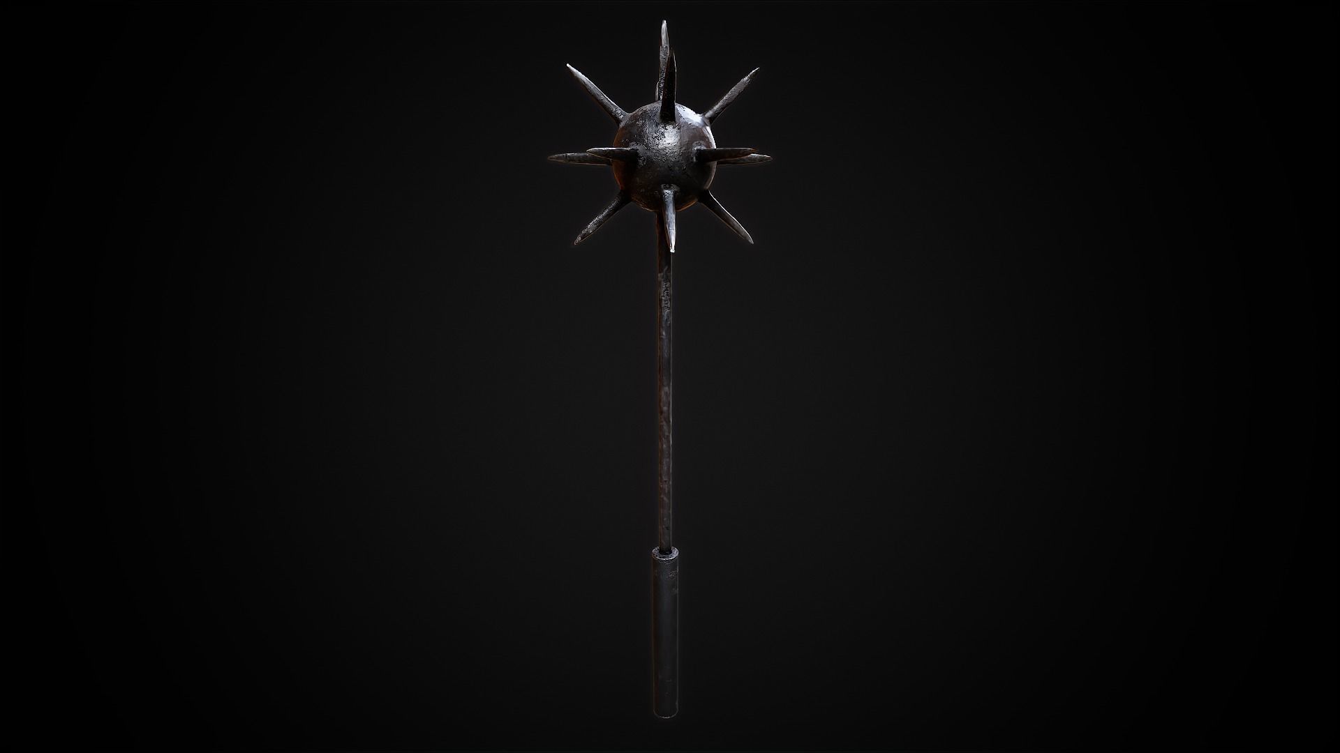 Spiked Mace Low-poly 3D model_6