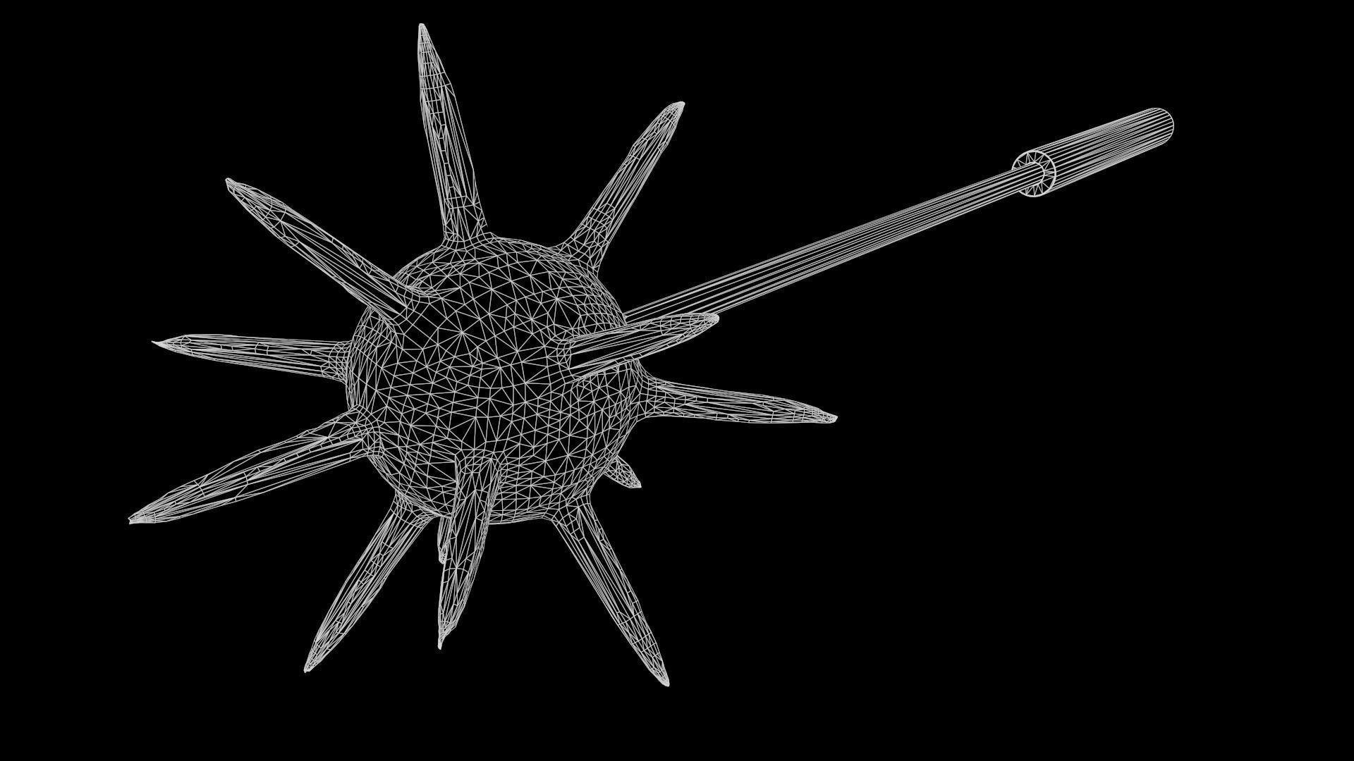 Spiked Mace Low-poly 3D model_5