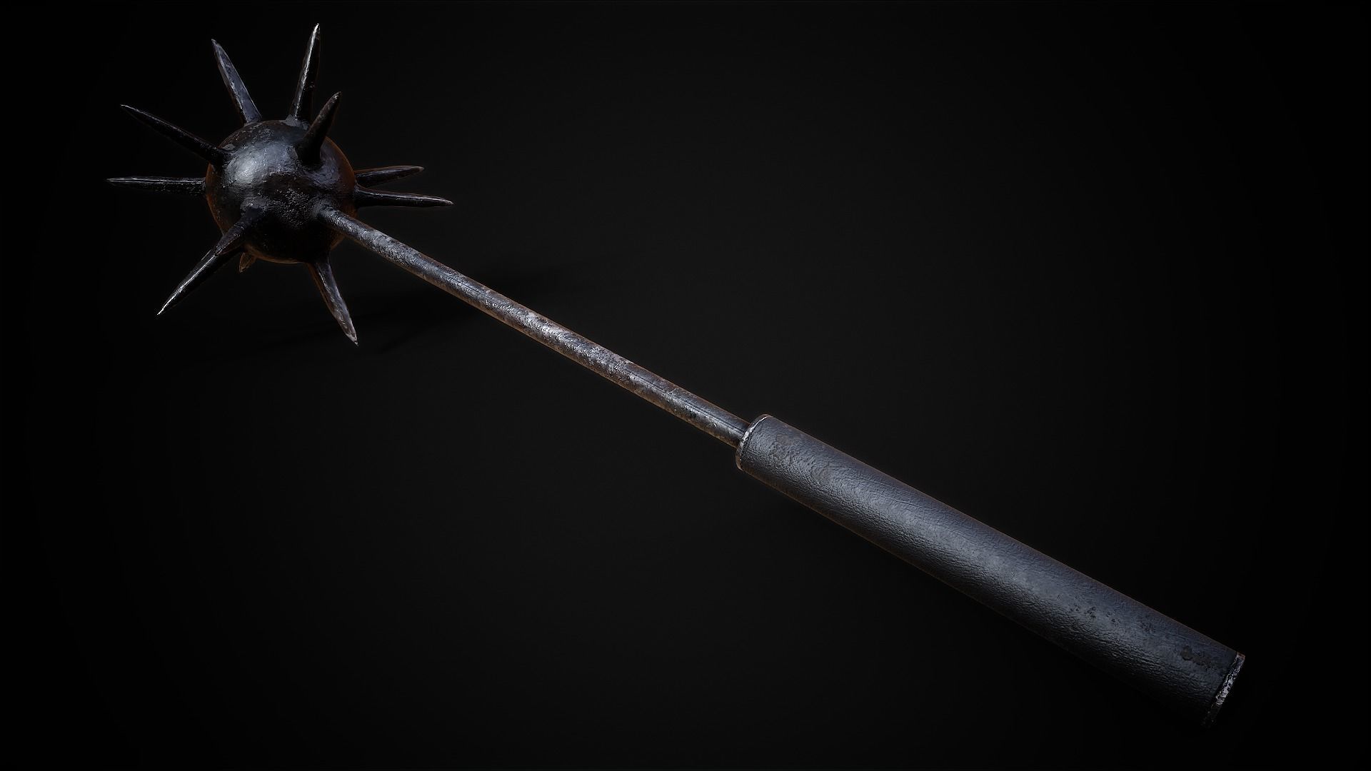 Spiked Mace Low-poly 3D model_2