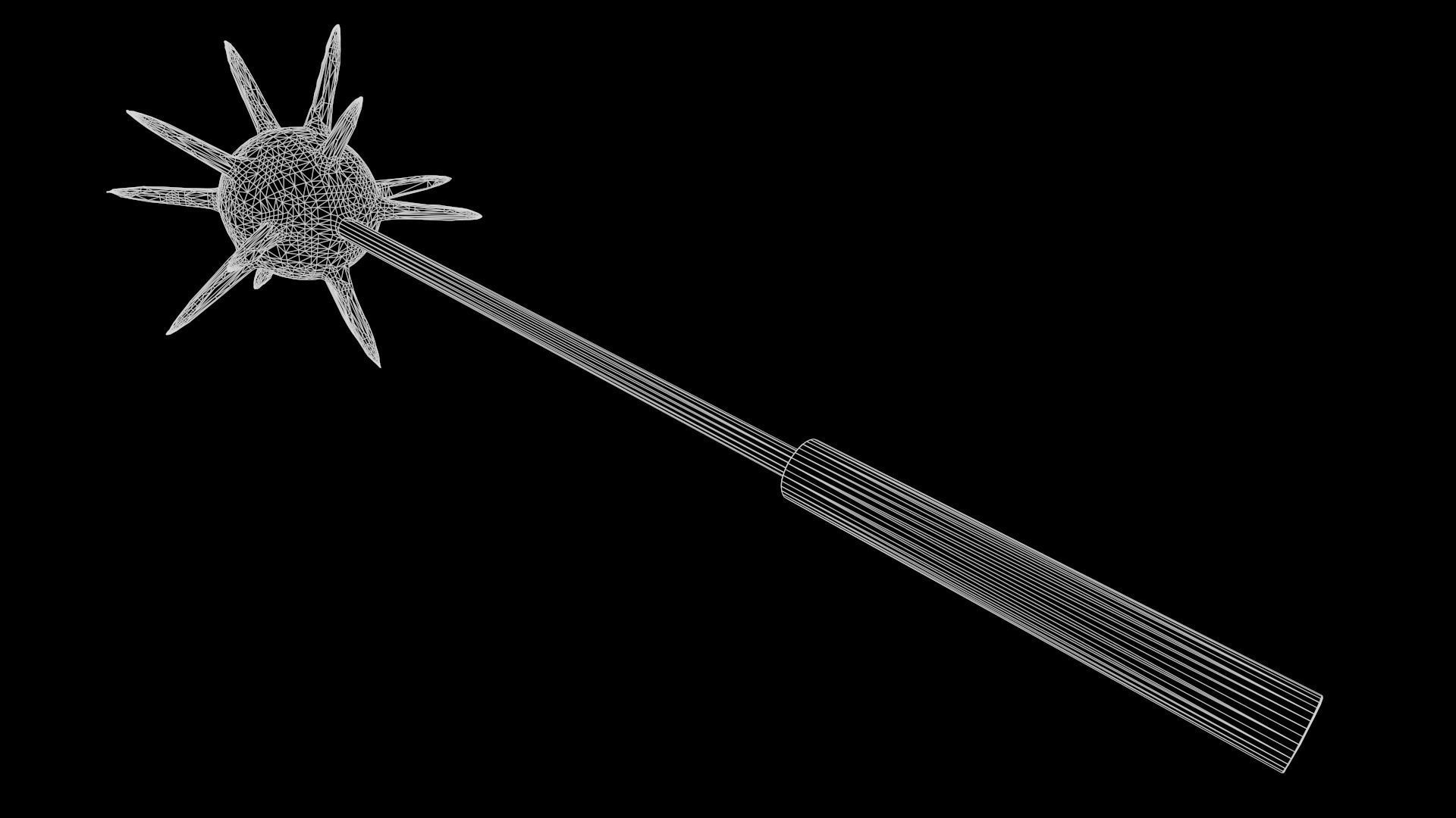 Spiked Mace Low-poly 3D model_3