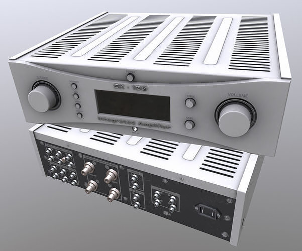 Hi-Fi Integrated Power Amplifier Audio Component System Stereo Low-poly 3D model