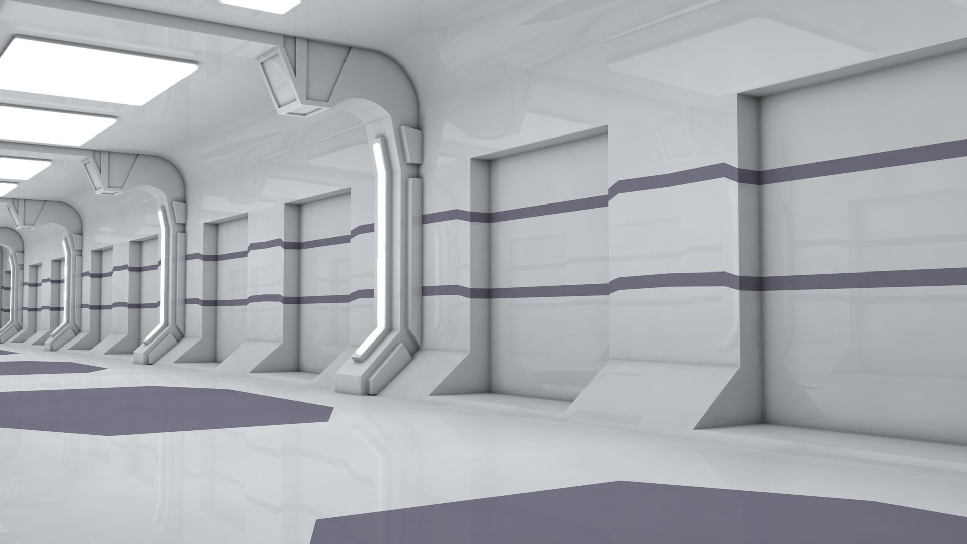 Sci Fi Corridor 3D model_7