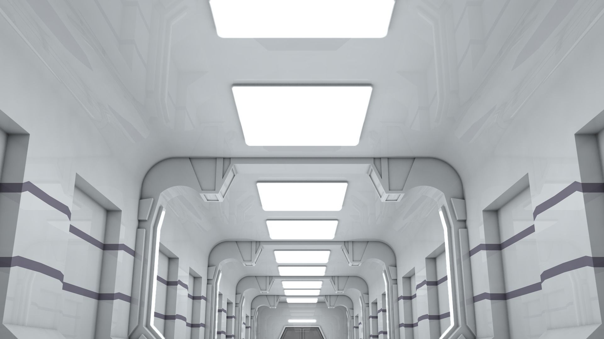 Sci Fi Corridor 3D model_2