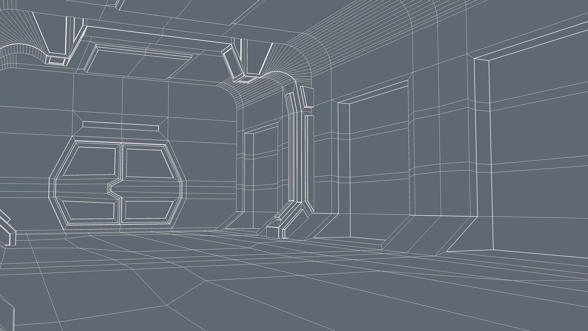 Sci Fi Corridor 3D model_13