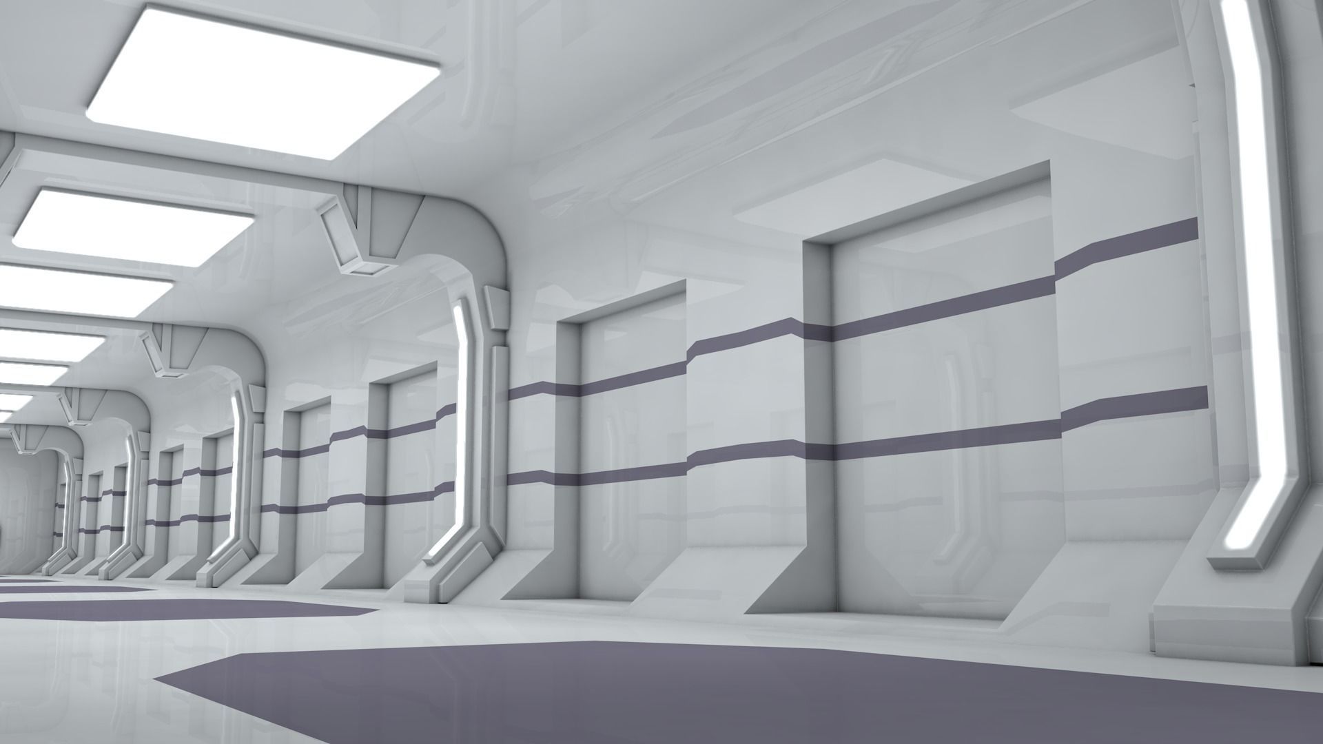 Sci Fi Corridor 3D model_3