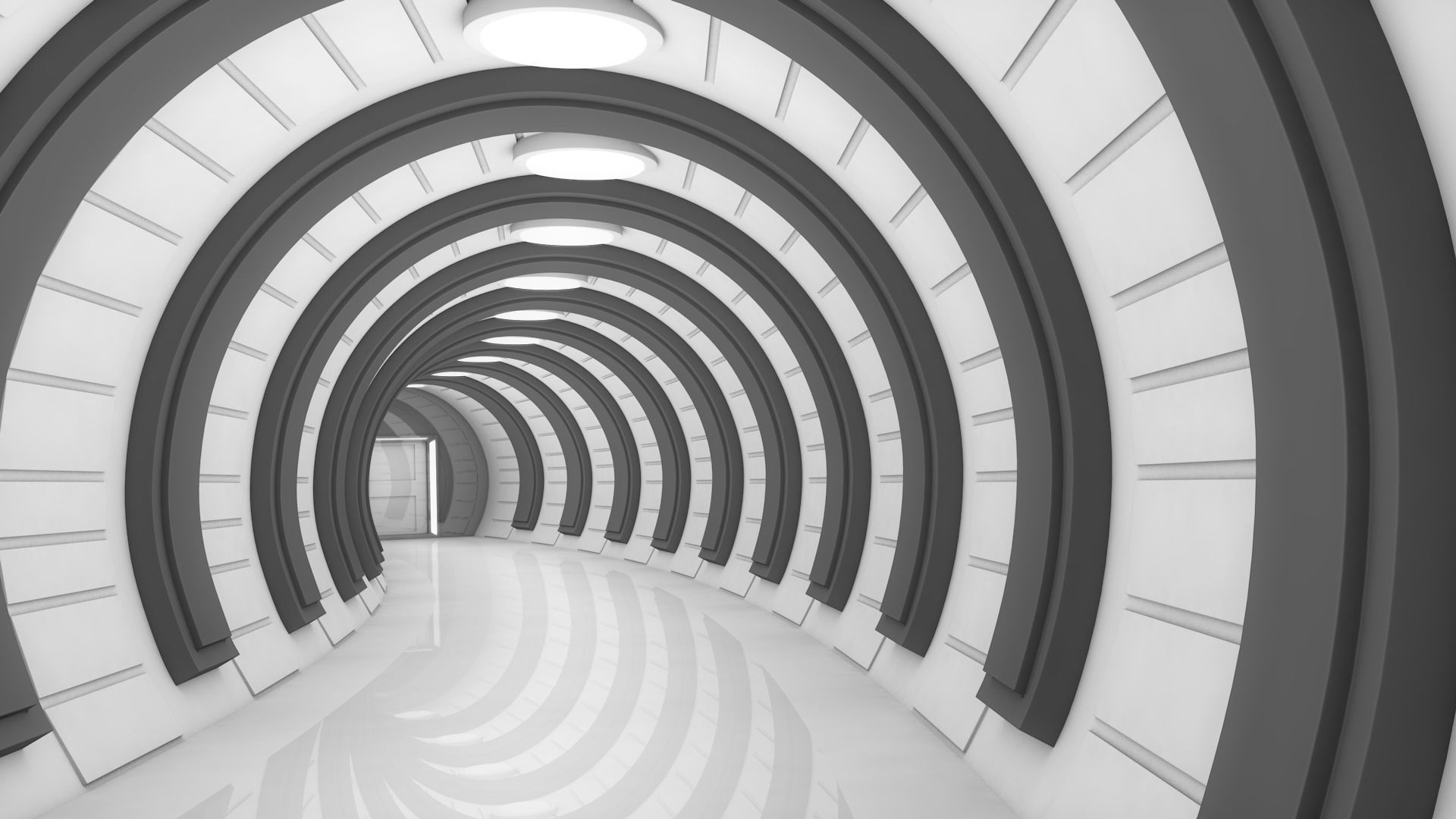 Sci Fi Tunnel 3D model_5
