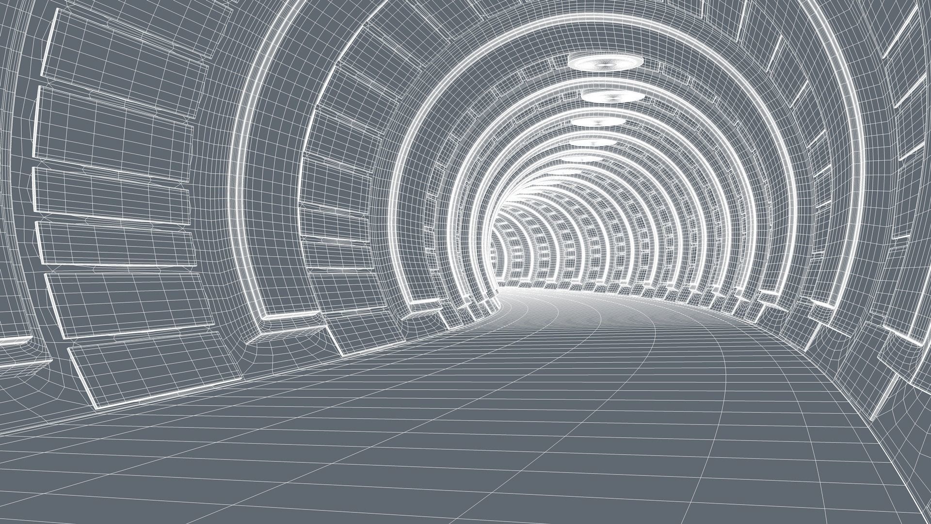 Sci Fi Tunnel 3D model_9