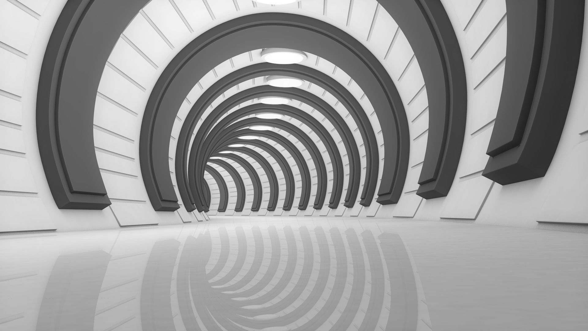 Sci Fi Tunnel 3D model_4