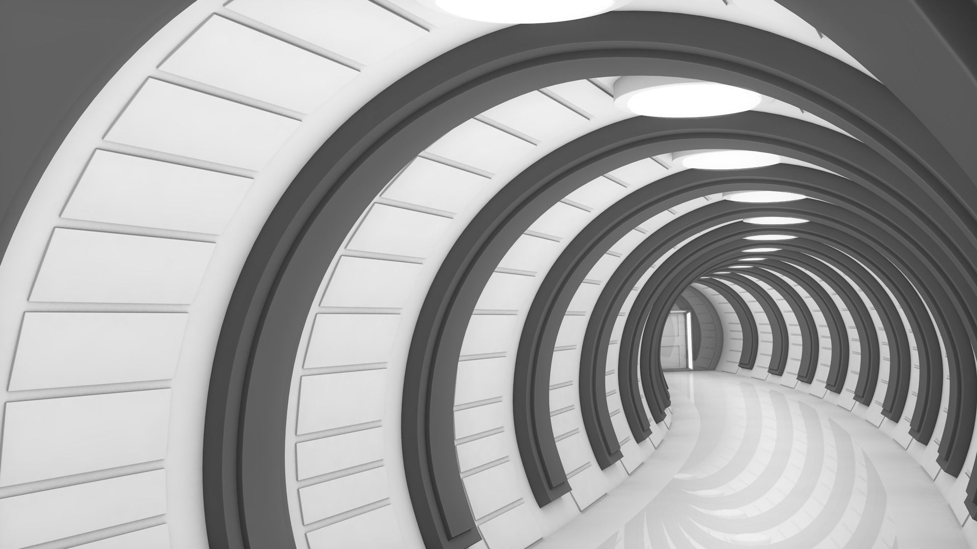 Sci Fi Tunnel 3D model_8