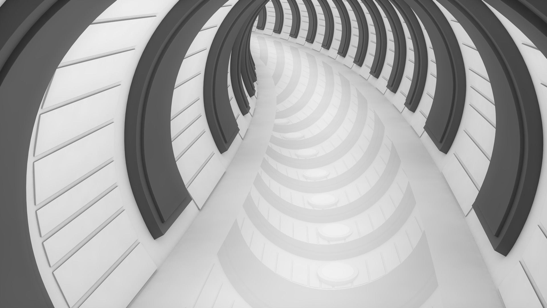 Sci Fi Tunnel 3D model_2