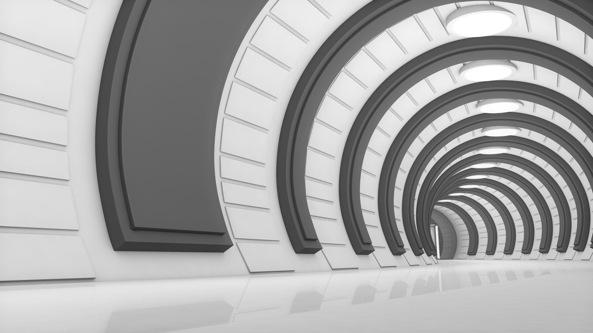 Sci Fi Tunnel 3D model_7