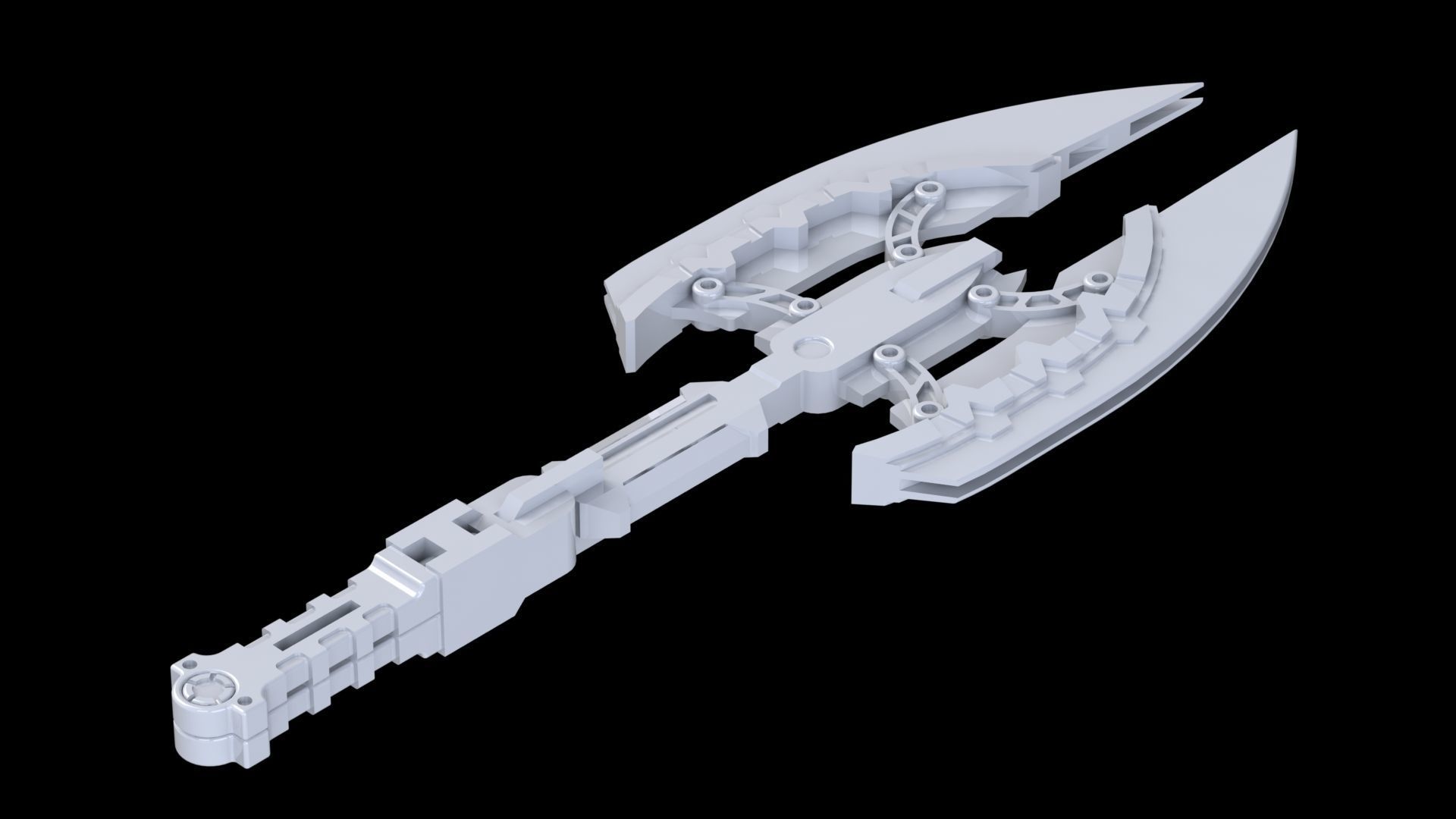 Shield and Beam Tomahawk for MG Sazabi Ver Ka 3D print model_11