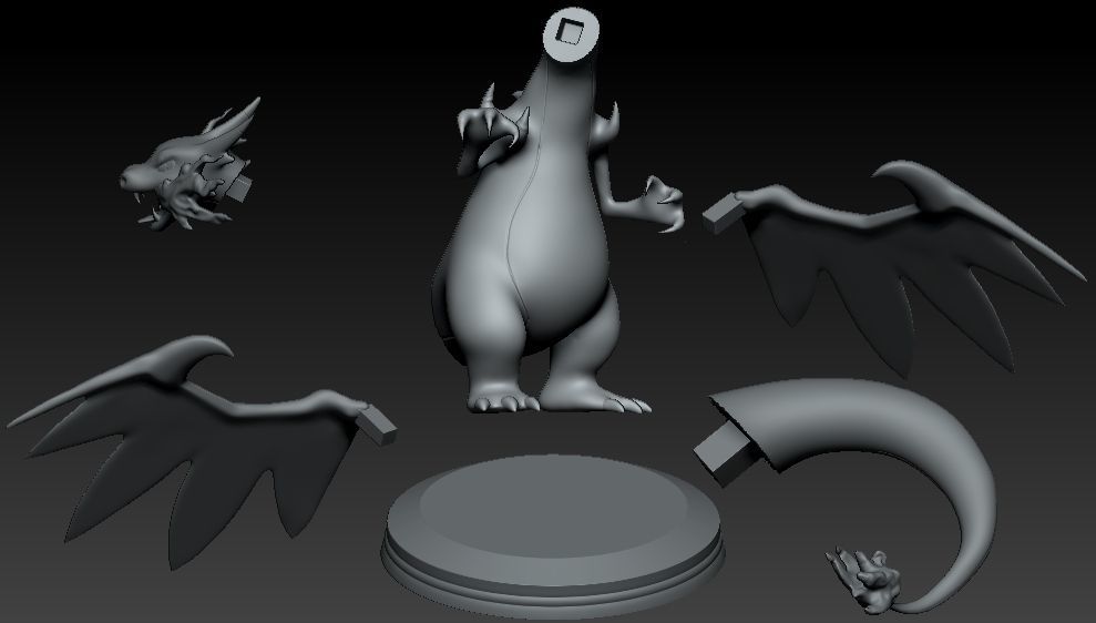 Pokemon Mega Charizard X 3D print model_4