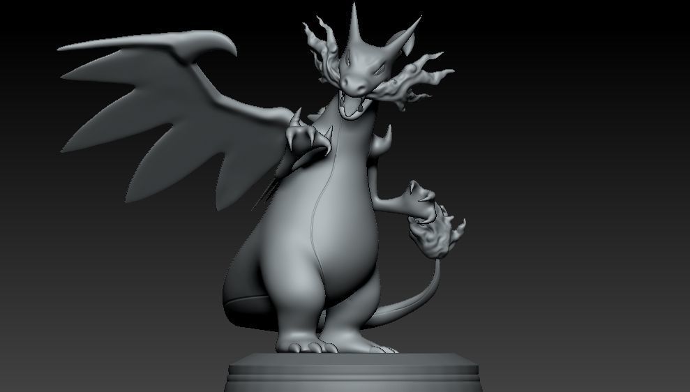 Pokemon Mega Charizard X 3D print model_6