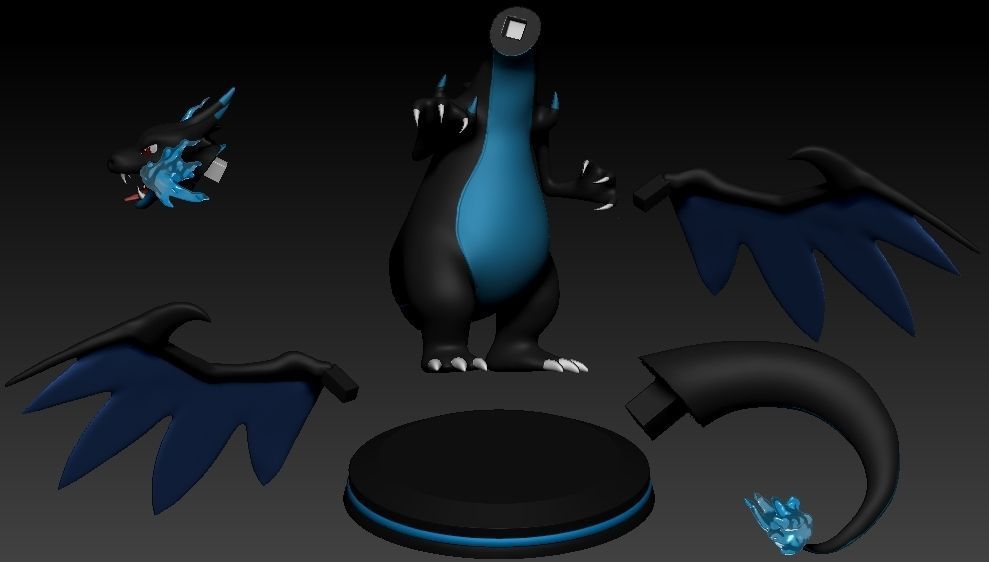 Pokemon Mega Charizard X 3D print model_3