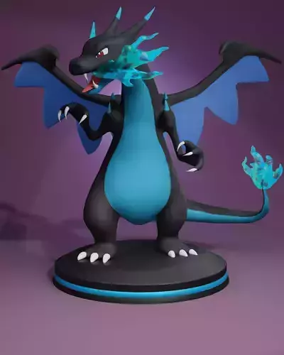 Pokemon Mega Charizard X 3D print model