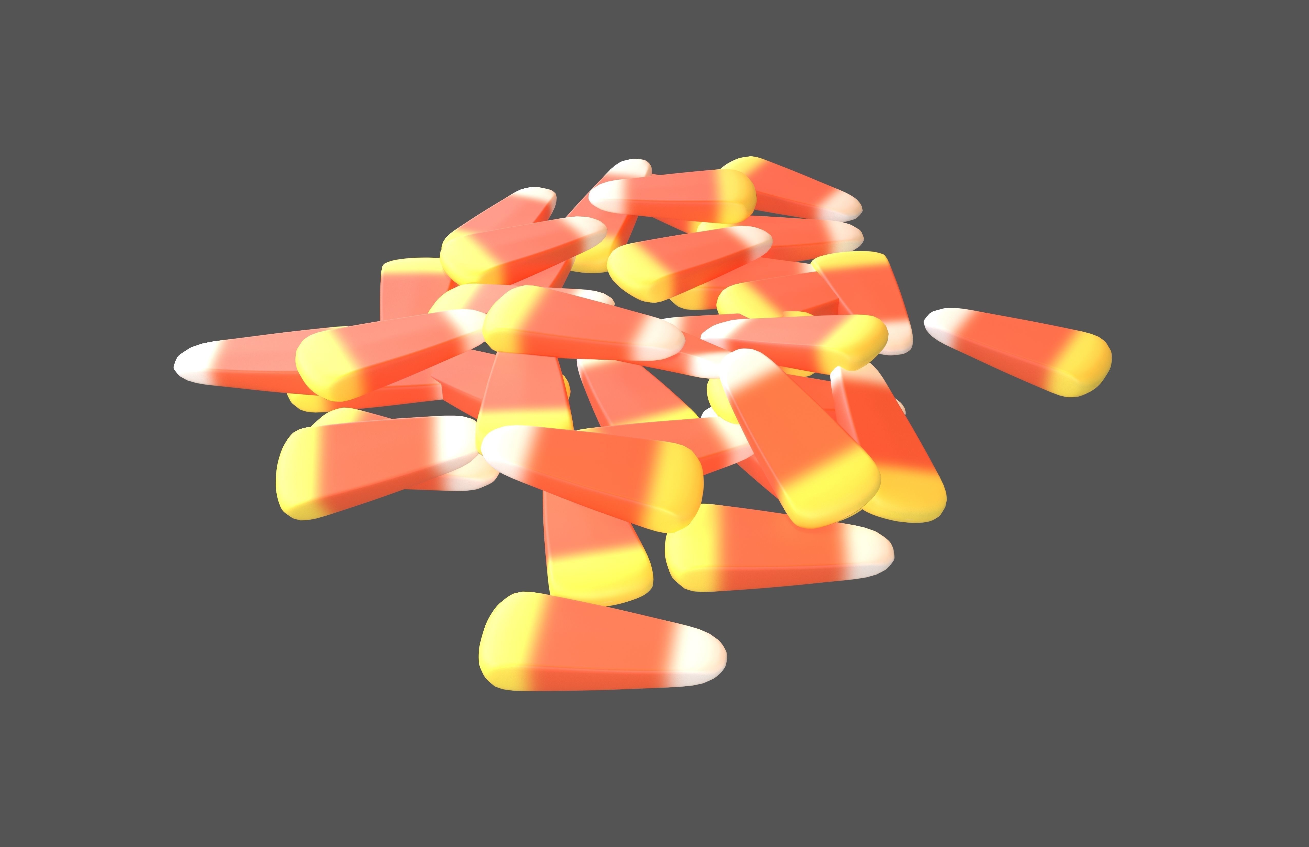 Candy Corn Pile v1 001 Low-poly 3D model_6