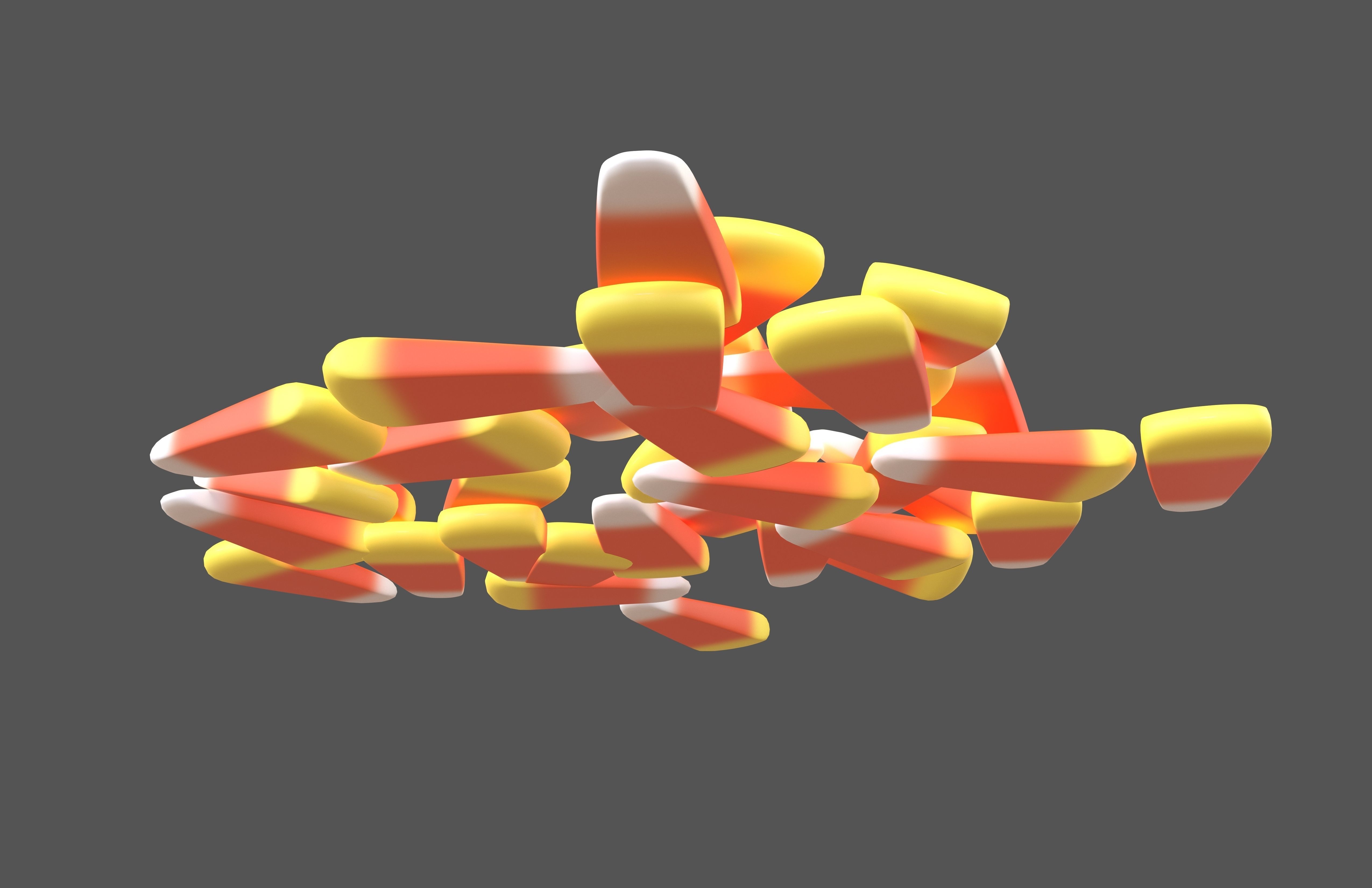 Candy Corn Pile v1 001 Low-poly 3D model_7