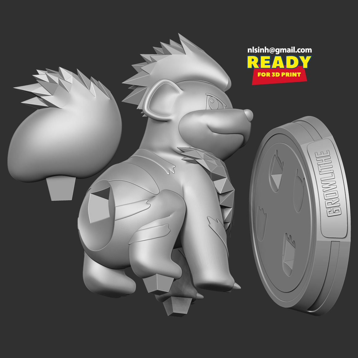 Growlithe - Pokemon Fanart 3D print model_2