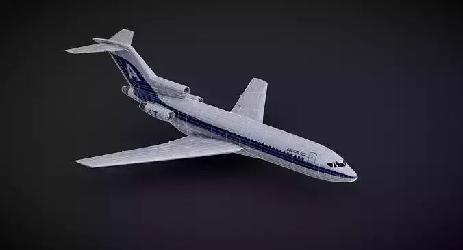 Boeing 727 VR Low-poly 3D model