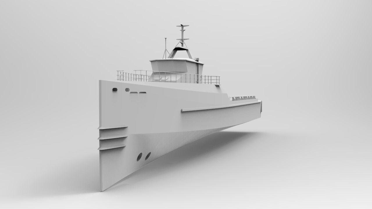 yacht support vessel 3D model_11