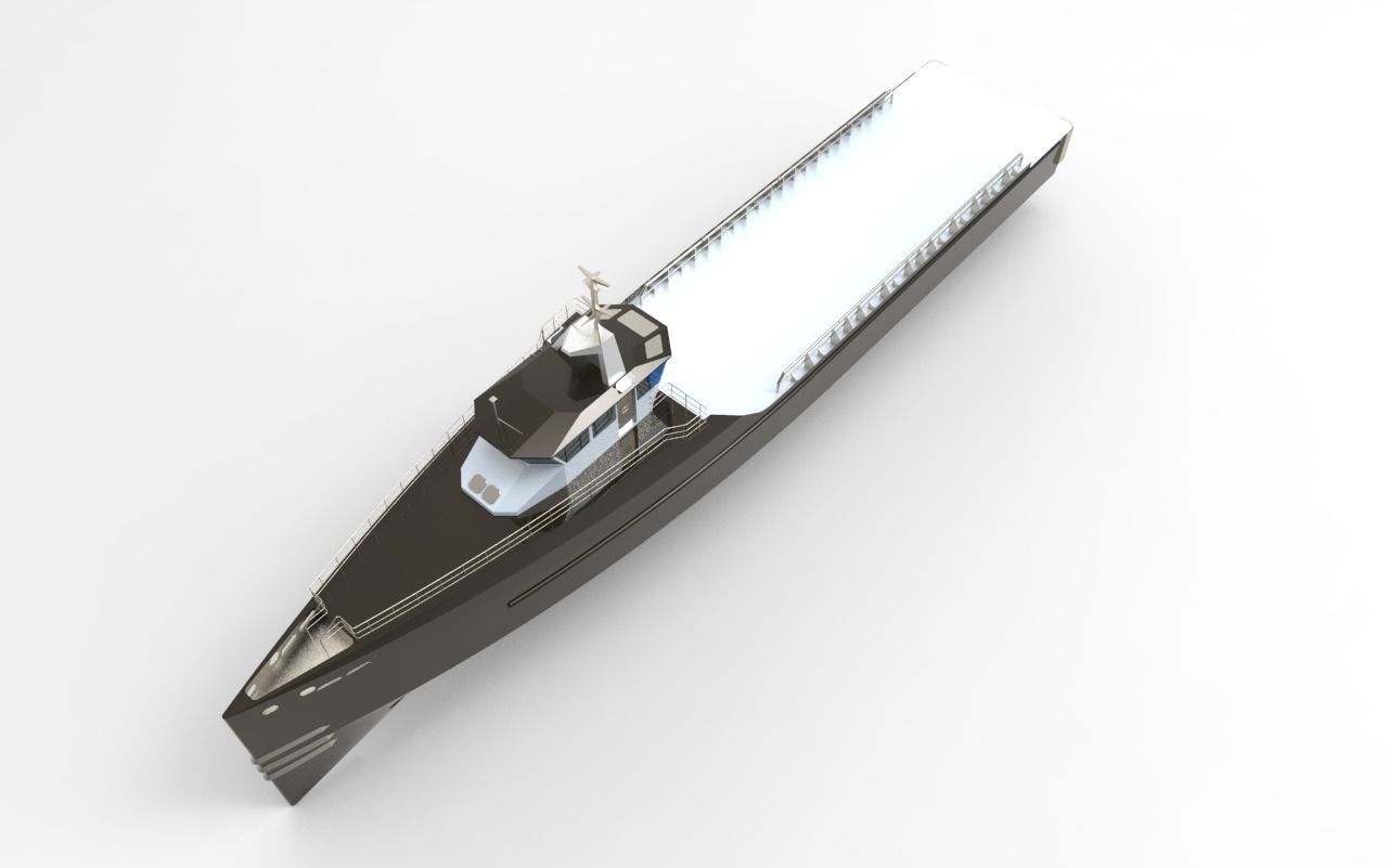 yacht support vessel 3D model_8