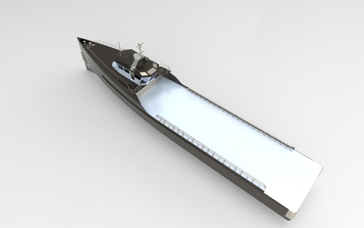 yacht support vessel 3D model_16
