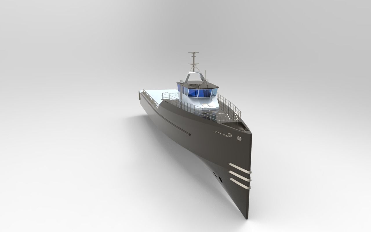 yacht support vessel 3D model_9