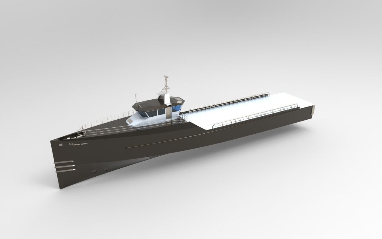 yacht support vessel 3D model_6