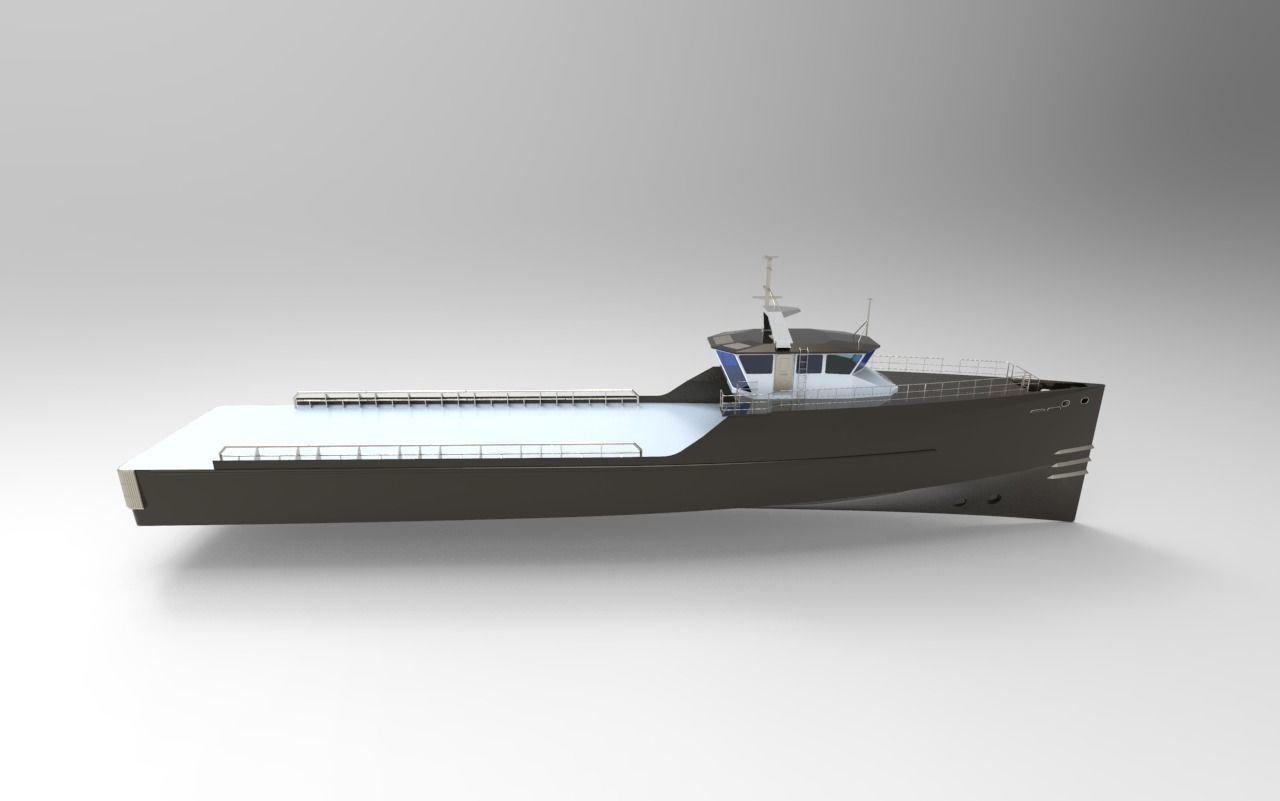 yacht support vessel 3D model_4