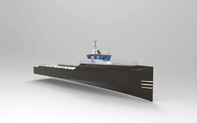 yacht support vessel 3D model