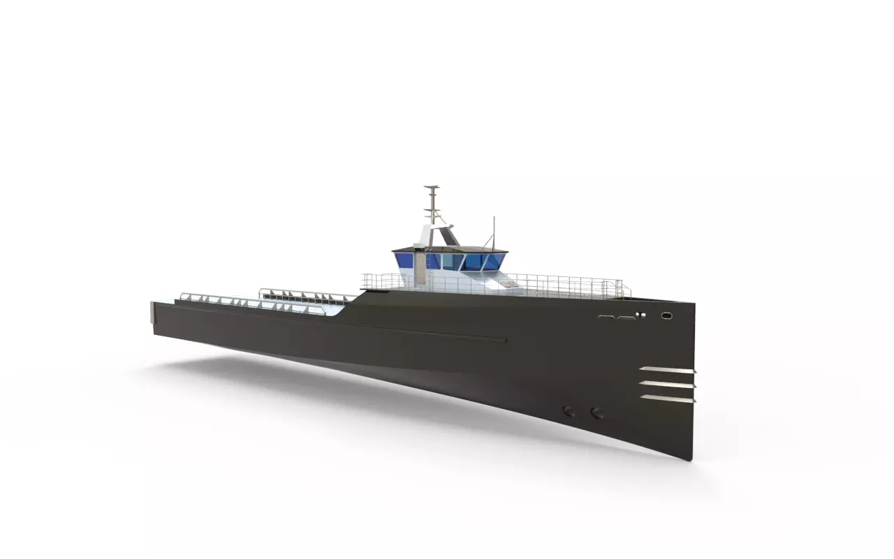 yacht support vessel 3D model_0