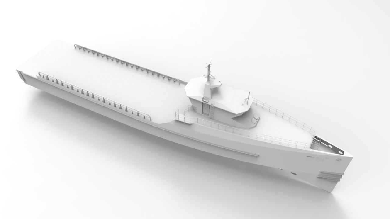 yacht support vessel 3D model_14