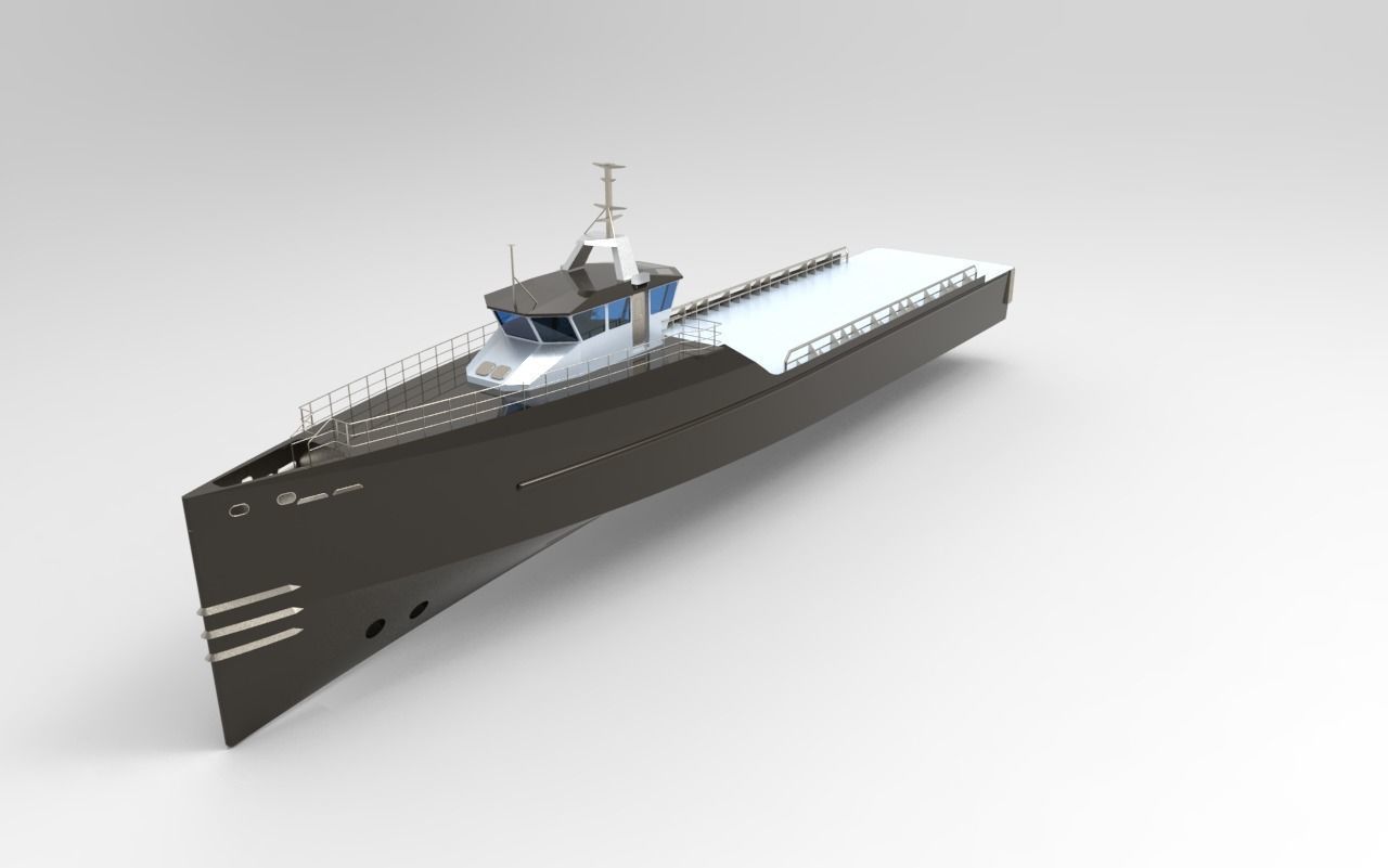 yacht support vessel 3D model_1