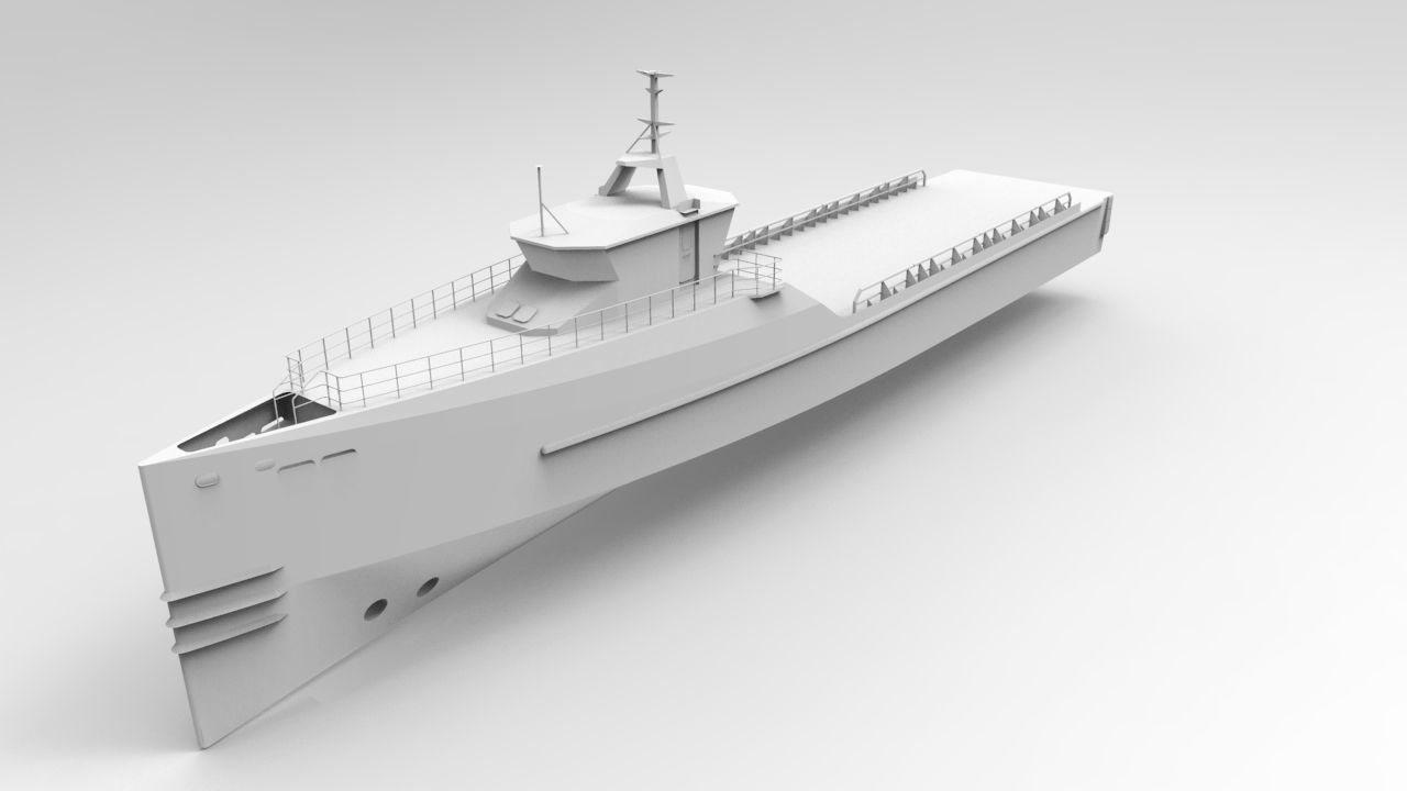 yacht support vessel 3D model_15