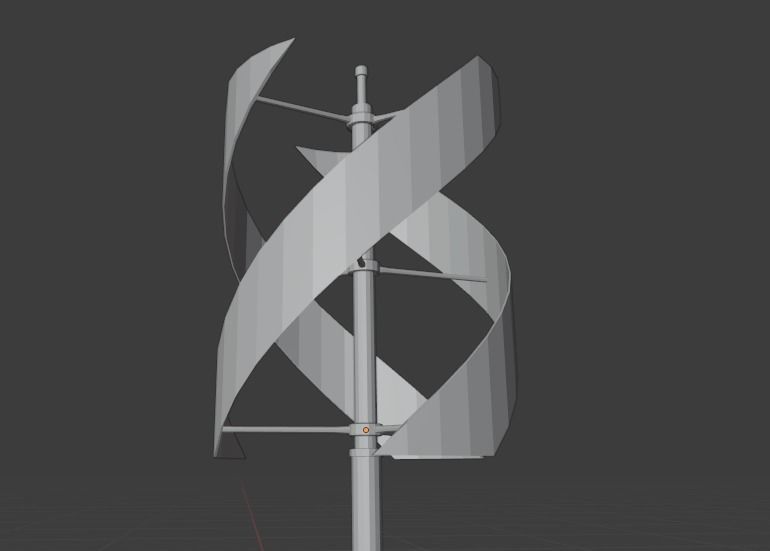 Low-Poly Vertical Wind Turbine Low-poly 3D model_4