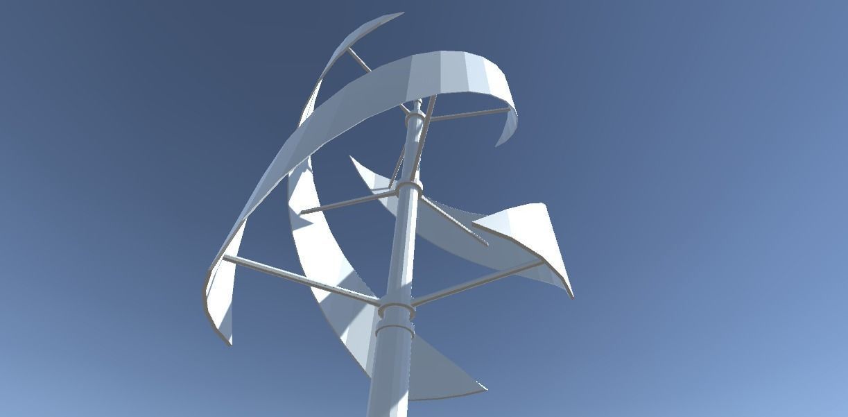 Low-Poly Vertical Wind Turbine Low-poly 3D model_2