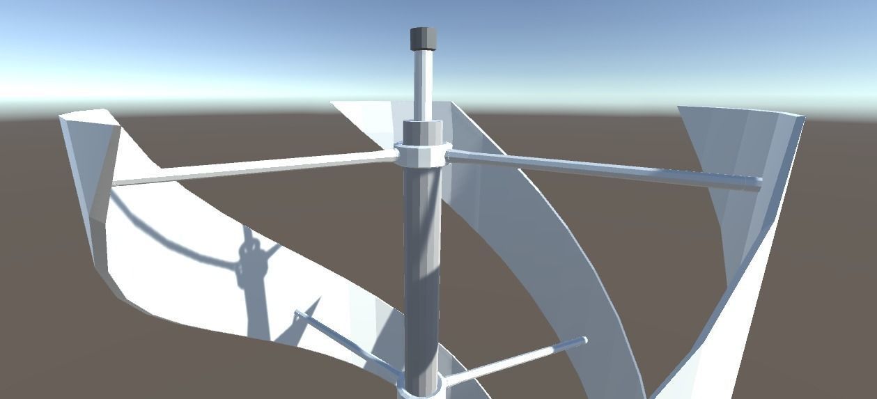 Low-Poly Vertical Wind Turbine Low-poly 3D model_1