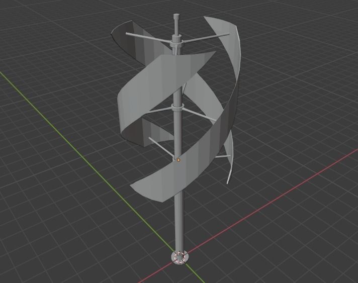 Low-Poly Vertical Wind Turbine Low-poly 3D model_3