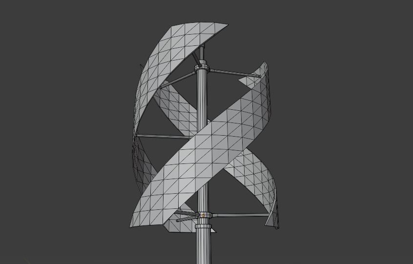 Low-Poly Vertical Wind Turbine Low-poly 3D model_6