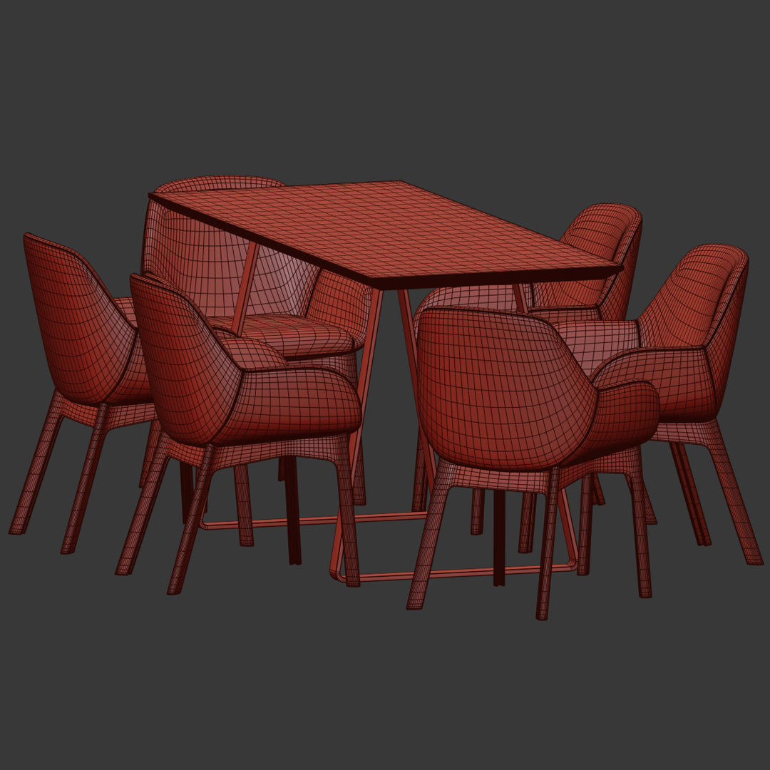 Dining Set 31 3D model_4