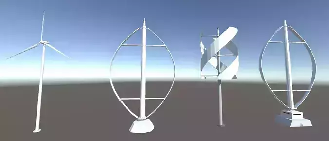 Low-Poly Wind Turbines Pack