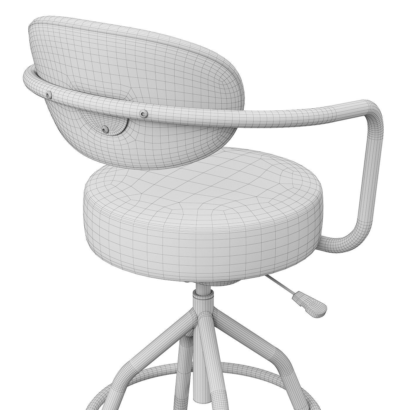 Industrial style swivel bar stool 3D model_5