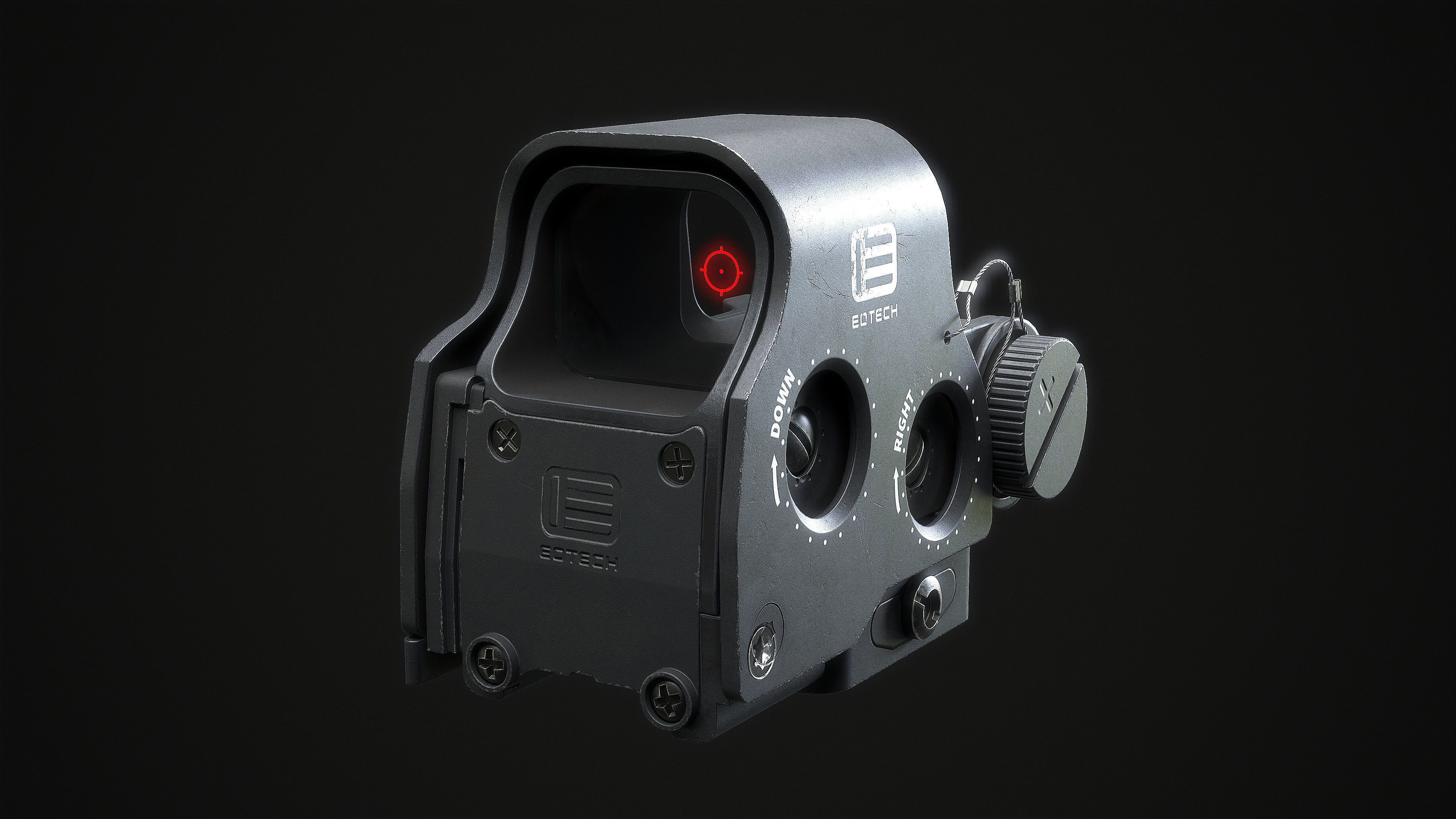 EOTech EXPS3 With Magnifier 3x Low-poly 3D model_19