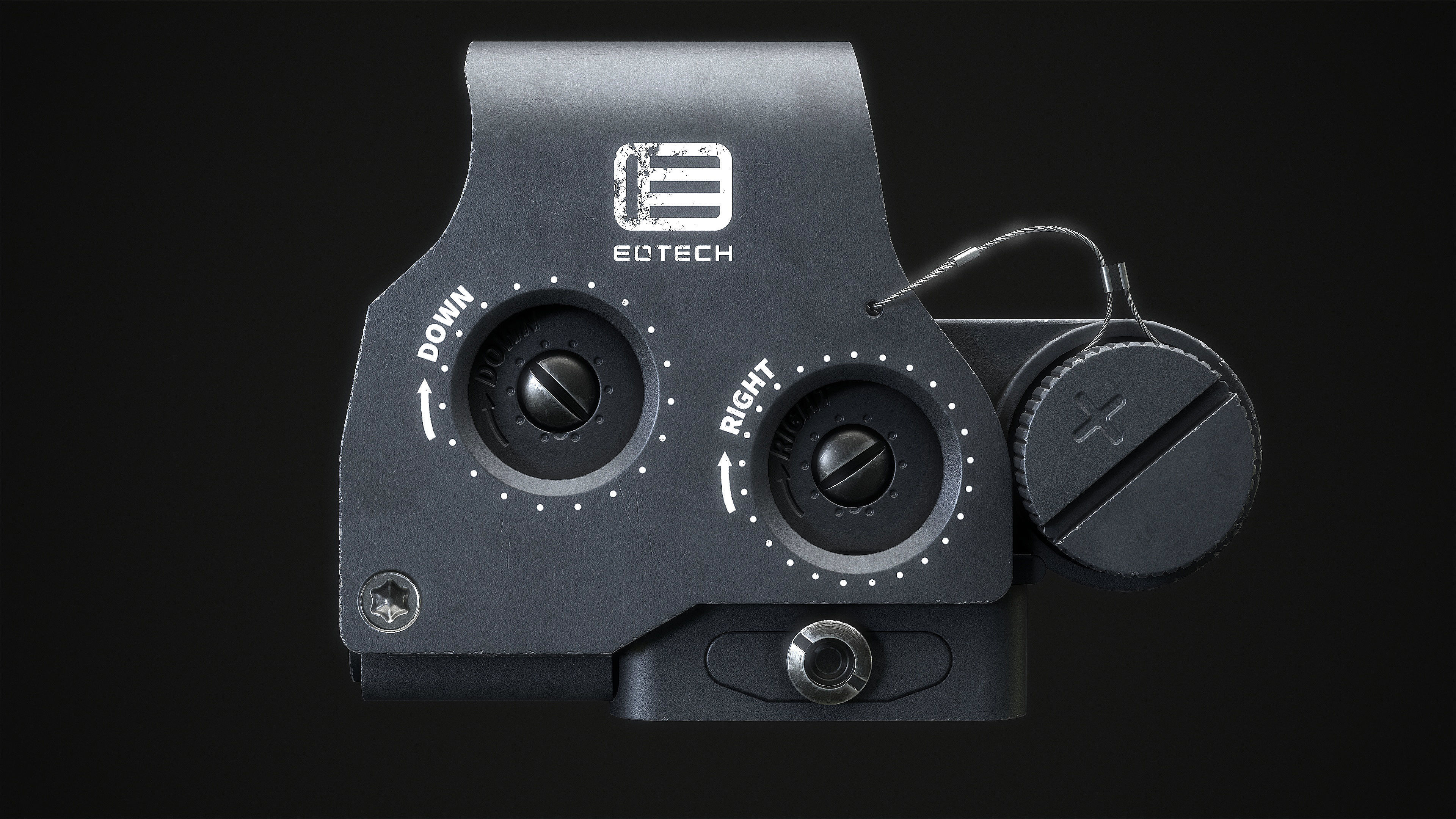 EOTech EXPS3 With Magnifier 3x Low-poly 3D model_10