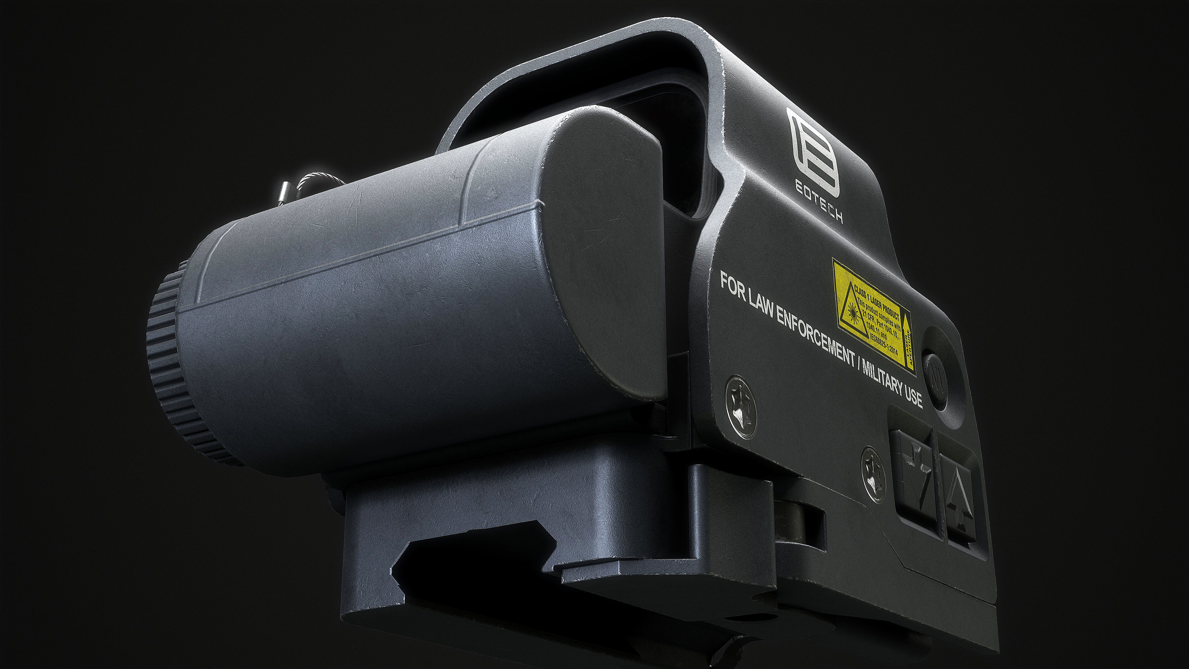 EOTech EXPS3 With Magnifier 3x Low-poly 3D model_16