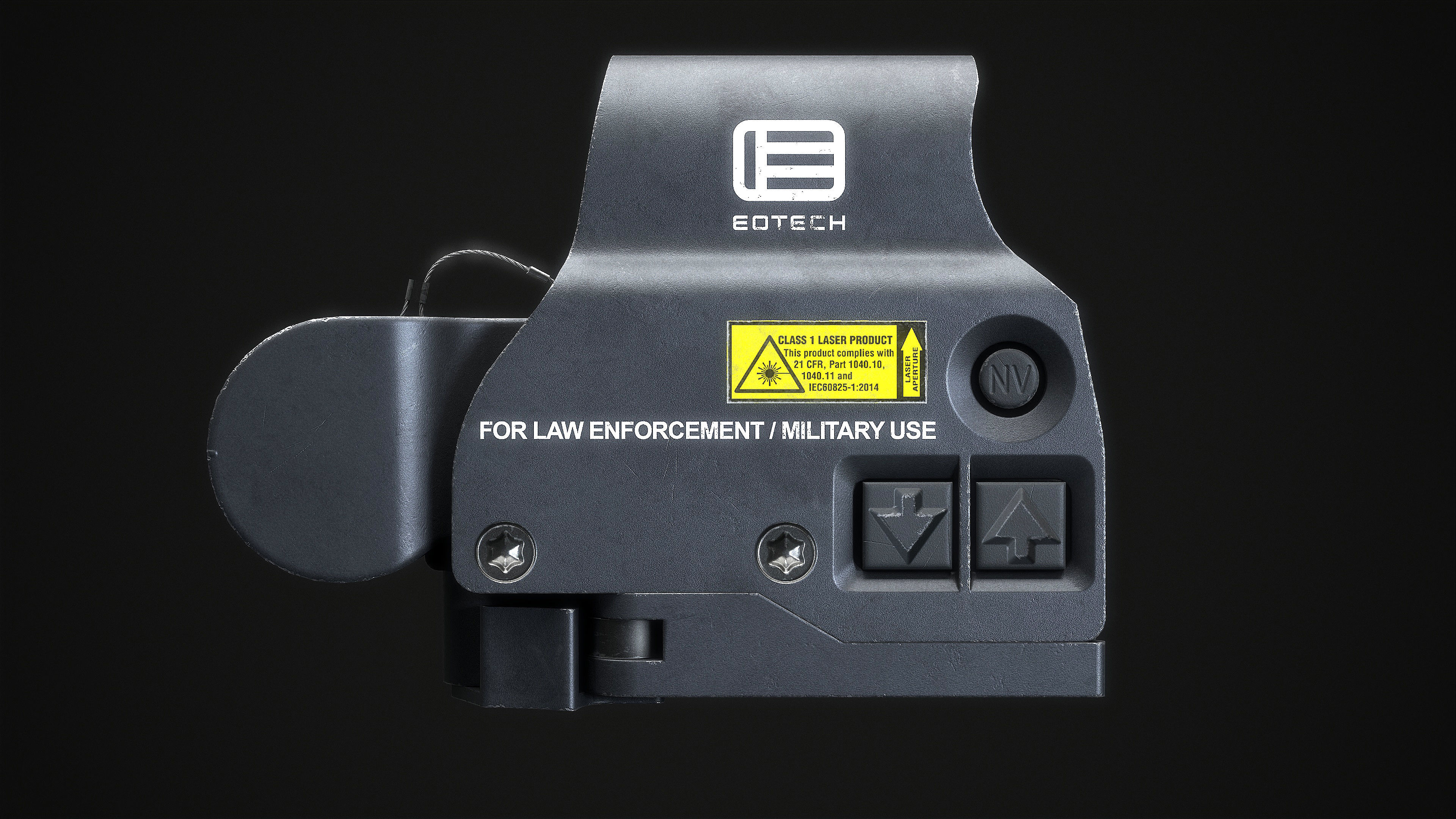 EOTech EXPS3 With Magnifier 3x Low-poly 3D model_8