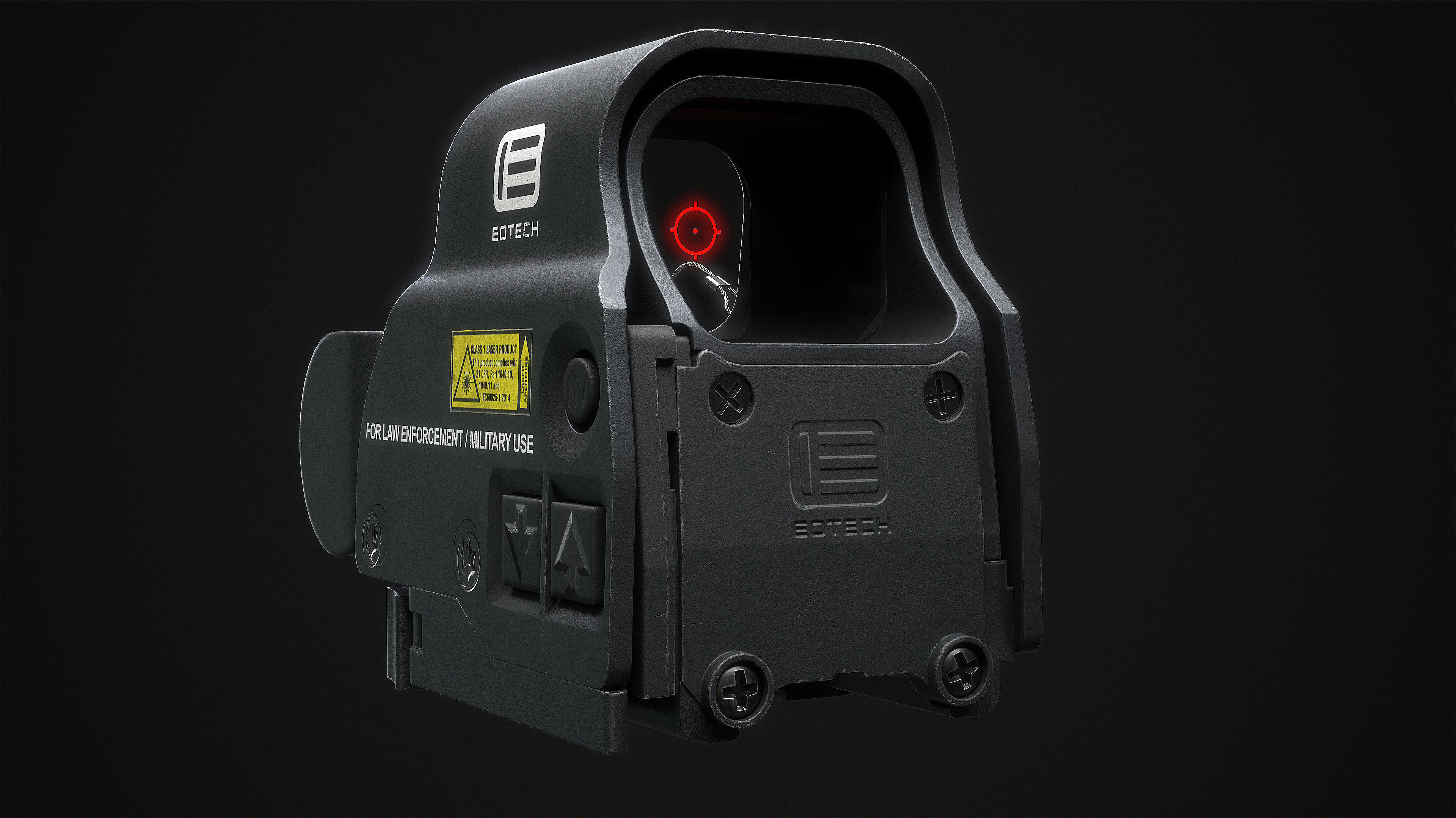 EOTech EXPS3 With Magnifier 3x Low-poly 3D model_15